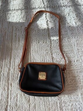 Valentina Black Crossbody with Tan Trim
